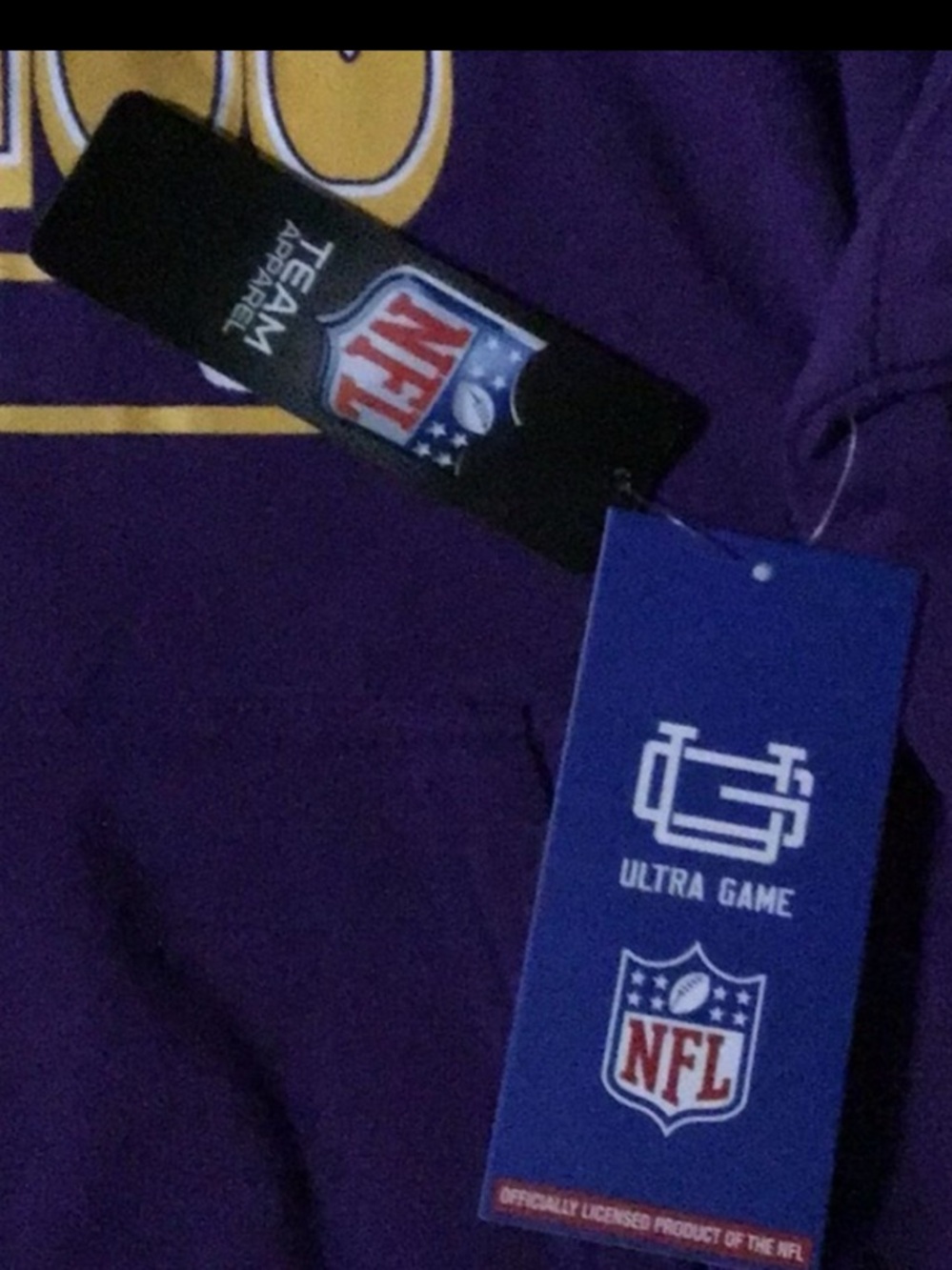 Minnesota Vikings Hoodie NWT Football Gameday Skol Men’s Medium Purple Gold NFL - Picture 4 of 5